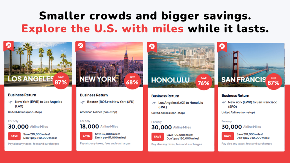 Smaller crowds and bigger savings. Explore the U.S. with points while it lasts.
