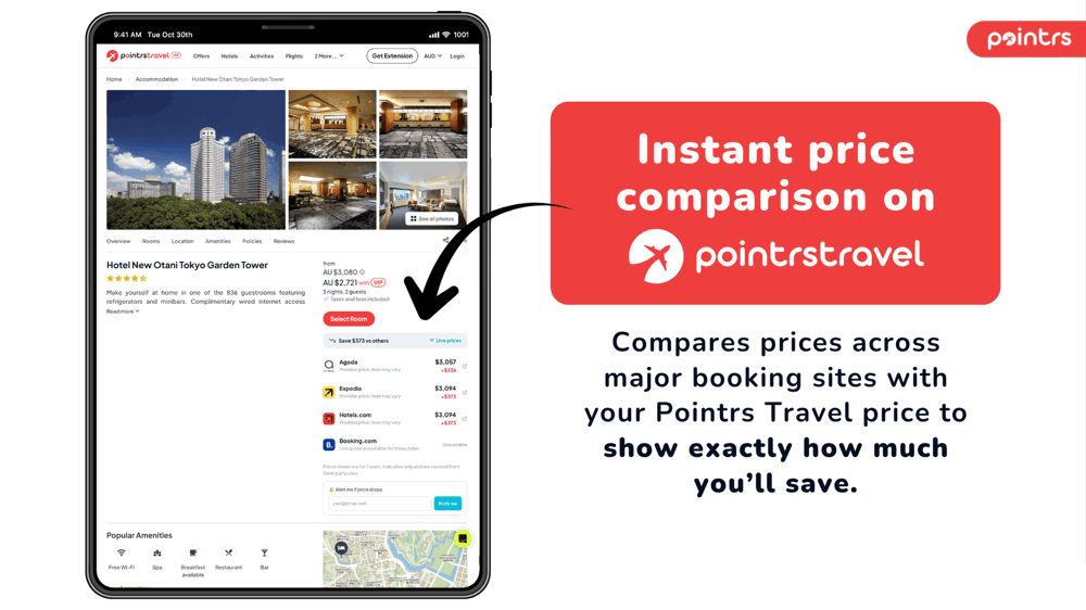 Instant Price Comparison on Pointrs Travel