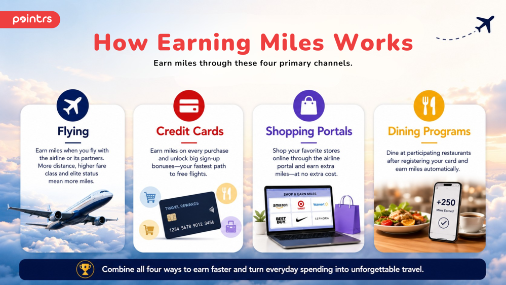How to earn travel miles effectively by Pointrs