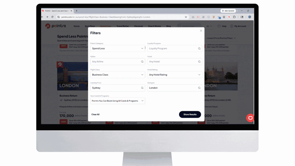 How to Book Sydney to London Business Return with Qantas using American Airlines