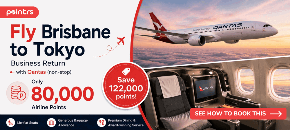 Brisbane to Tokyo — Business Class Return — Save 122,000 points