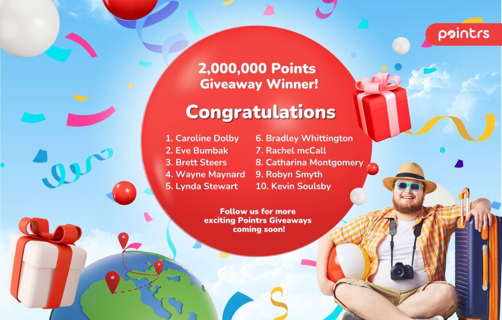 Pointrs 2 Million points giveaway