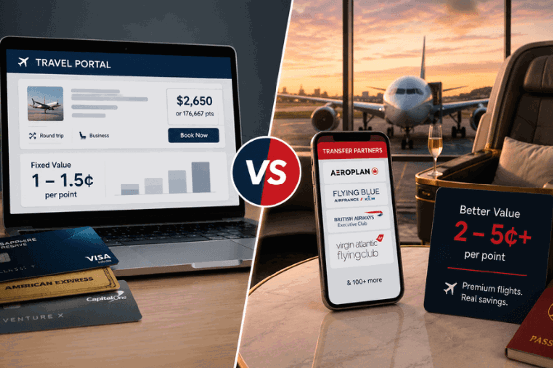 Travel Portal Vs Transfer Partners Comparison By Pointrs USA