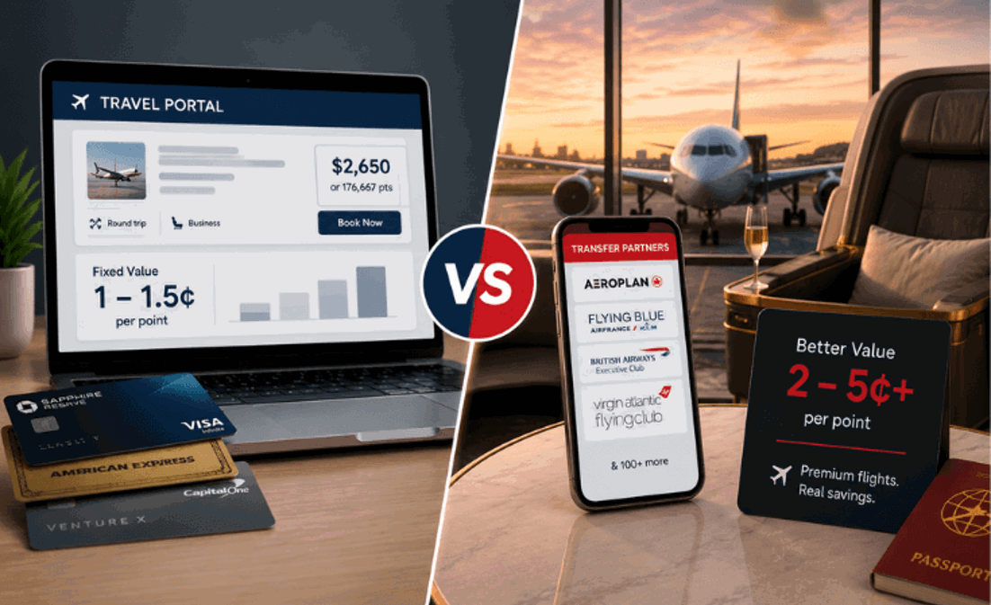 Travel Portal Vs Transfer Partners Comparison By Pointrs USA