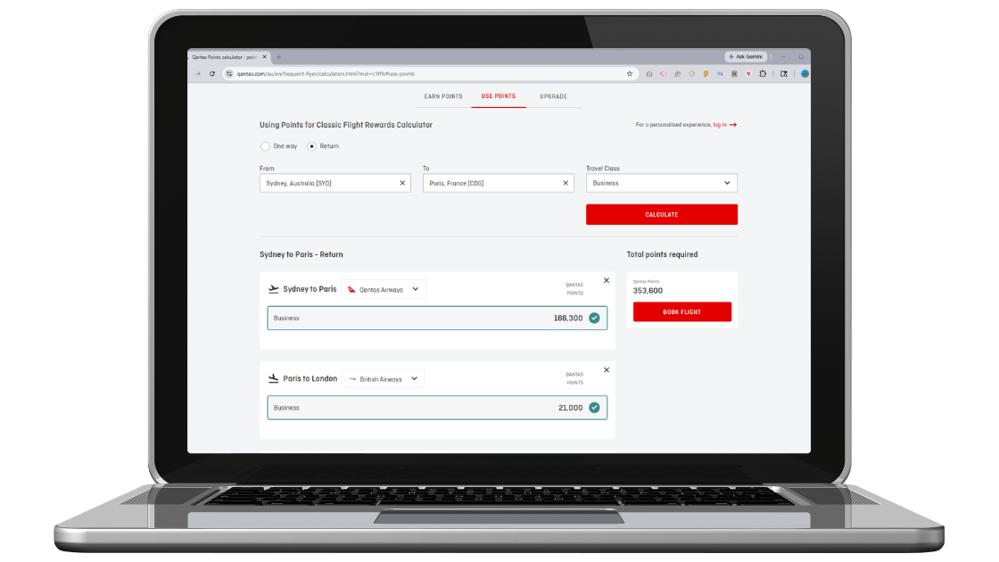 Qantas points calculator by Pointrs Australia