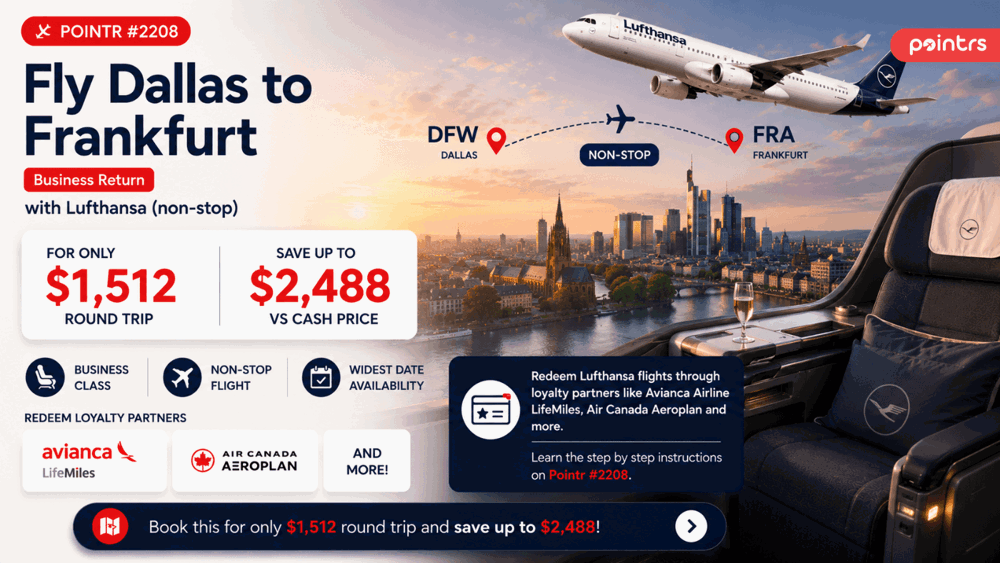 Dallas to Frankfurt — Business Class Return — Save up to $2,488